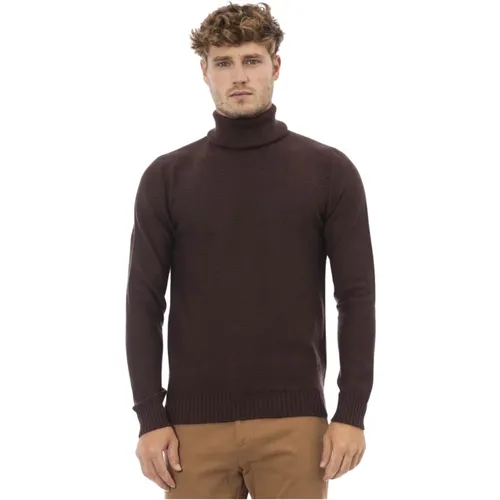 Turtlenecks, male, , Size: L Dolcevita Sweater Long Sleeve Ribbed Collar - Alpha Studio - Modalova