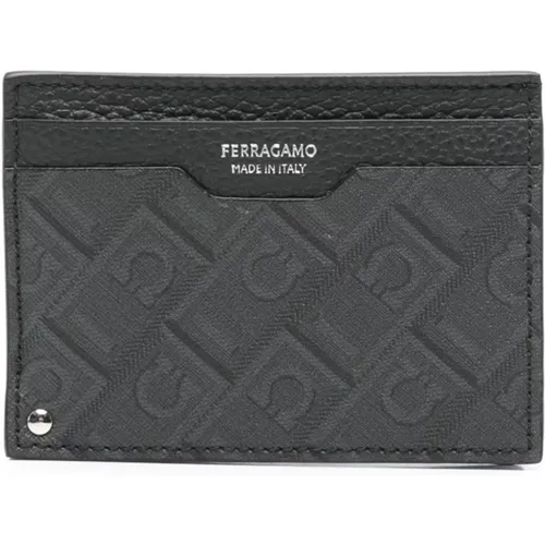 Wallets & Cardholders, male, , Size: ONE SIZE Grey Wallets Collection - Salvatore Ferragamo - Modalova