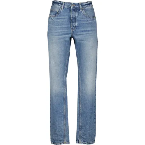 Baggy Jeans Gerader Schnitt Blau Gewaschen , Herren, Größe: W30 - Saint Laurent - Modalova