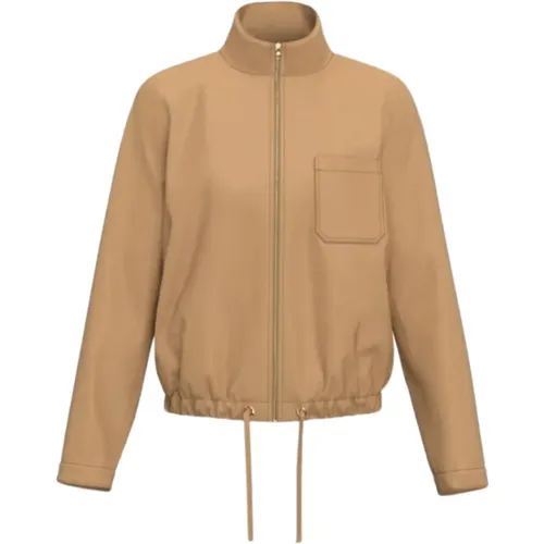 Rain Jackets, female, , Size: M Short Rainproof Jacket Avena Camel - Marella - Modalova