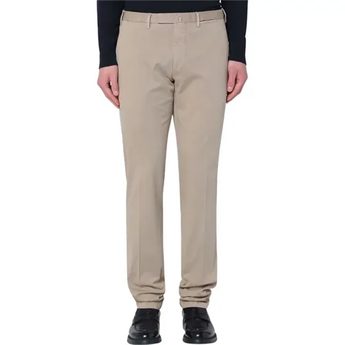 Straight Trousers, male, , Size: S Cotton Blend Trousers - Santaniello - Modalova