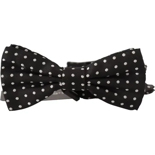 Bowties, male, , Size: ONE SIZE Polka Dot Silk Bow Tie - Dolce & Gabbana - Modalova