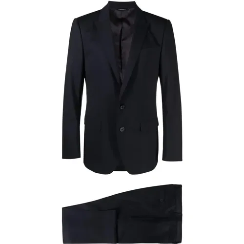 Single Breasted Suits, male, , Size: 3XL Dark Dress - Dolce & Gabbana - Modalova