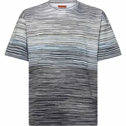 T-Shirts, male, , Size: S Grey Flame Print Crewneck T-shirt - Missoni - Modalova