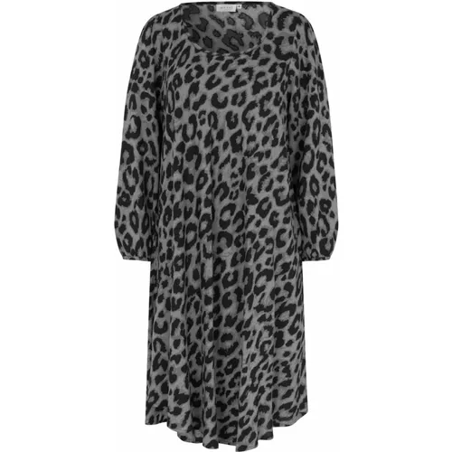 Leopard Print Dress with Long Sleeves , female, Sizes: XL - Masai - Modalova