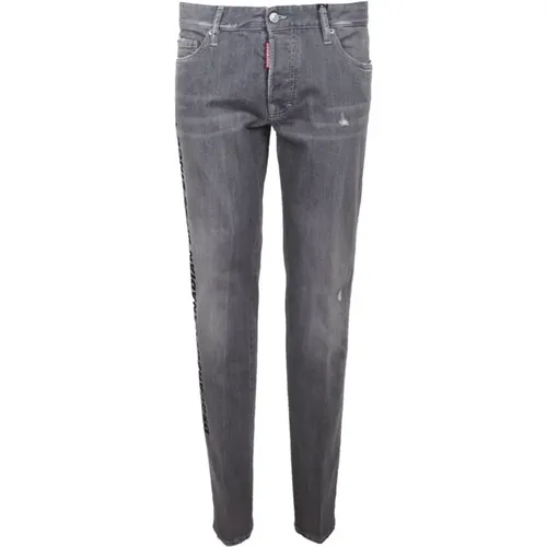 Graue Denim-Jeans mit Markenlogo - Dsquared2 - Modalova