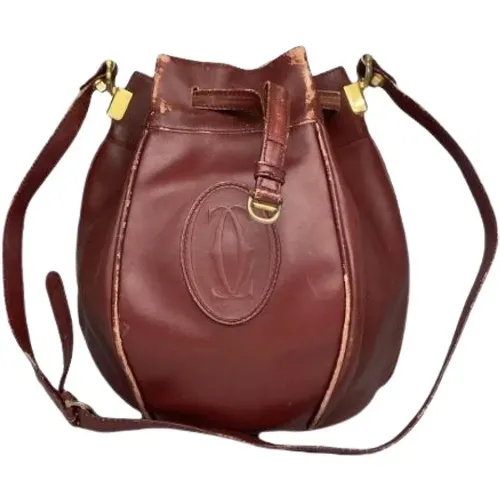 Pre-owned Bucket Bags, female, , Size: ONE SIZE Pre-owned Leather Bucket Bag - Cartier Vintage - Modalova