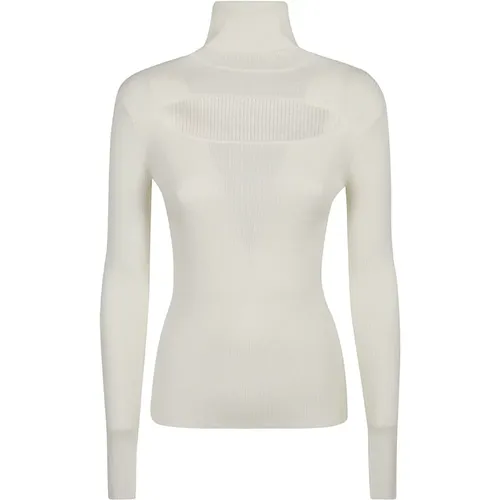 Turtlenecks, female, , Size: L Cream Wool Cut-Out Jumper - P.a.r.o.s.h. - Modalova