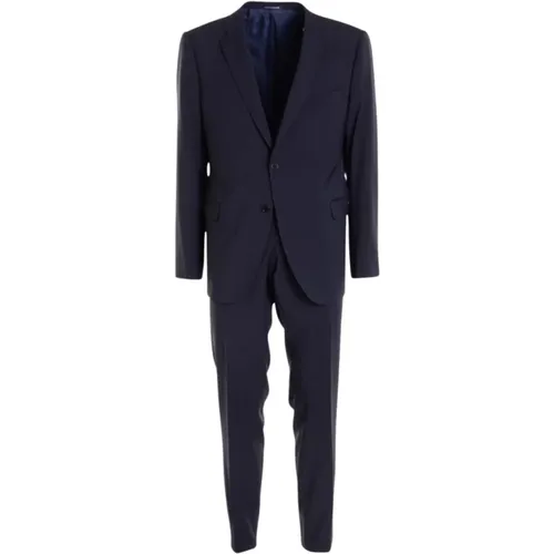 Single Breasted Suits, male, , Size: 2XL Luxury Wool Single Breasted Suit - Emporio Armani - Modalova