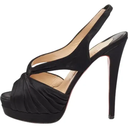 Pre-owned Satin sandals , female, Sizes: 5 UK - Christian Louboutin Pre-owned - Modalova