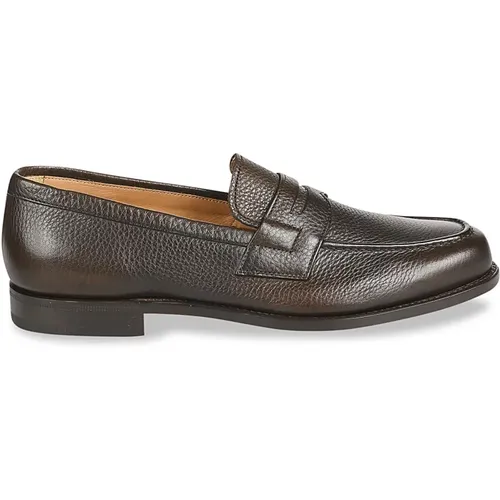 Loafers, male, , Size: 11 US Flat Leather Moccasins with Leather Sole - Church's - Modalova