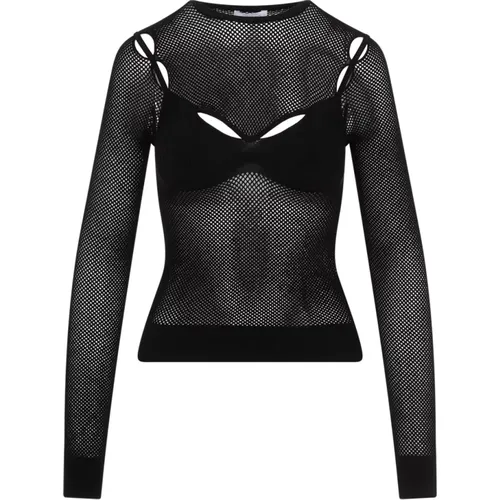 Long Sleeve Tops, female, , Size: XS Net Arrow Bralette Top - Off White - Modalova