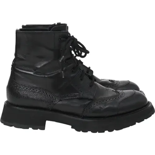 Pre-owned Boots, male, , Size: 9 US Pre-owned Leather boots - Alexander McQueen Pre-owned - Modalova