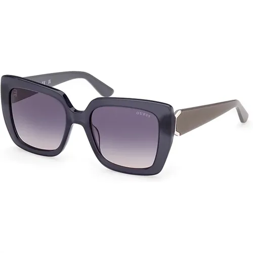 Stylische Sonnenbrille mit grauen Verlaufsgläsern , Damen, Größe: 53 MM - Guess - Modalova