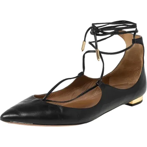 Pre-owned Flats, female, , Size: 6 1/2 US Pre-owned Leather flats - Aquazzura Pre-owned - Modalova