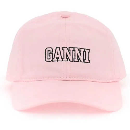 Caps, female, , Size: ONE SIZE baseball cap with logo embroidery - Ganni - Modalova