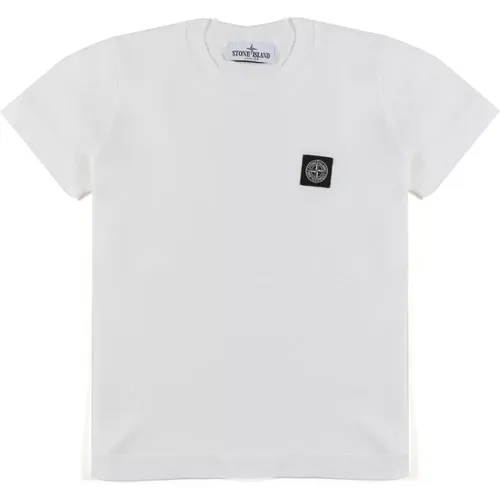 Weißes T-Shirt mit Kompass-Patch-Logo - Stone Island - Modalova