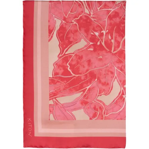 Floral Print Silk Scarf , female, Sizes: ONE SIZE - Kiton - Modalova