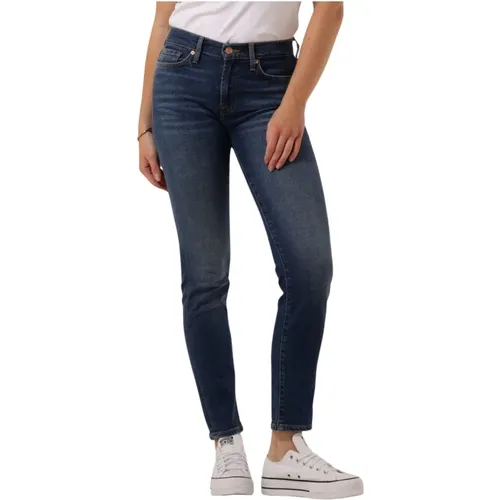 Vintage Roxanne Slim Fit Jeans Blau , Damen, Größe: W25 - 7 For All Mankind - Modalova