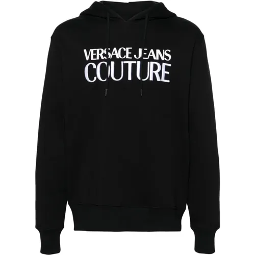 Embroidered Logo Hoodie Sweater , male, Sizes: L, M, S, XL - Versace Jeans Couture - Modalova