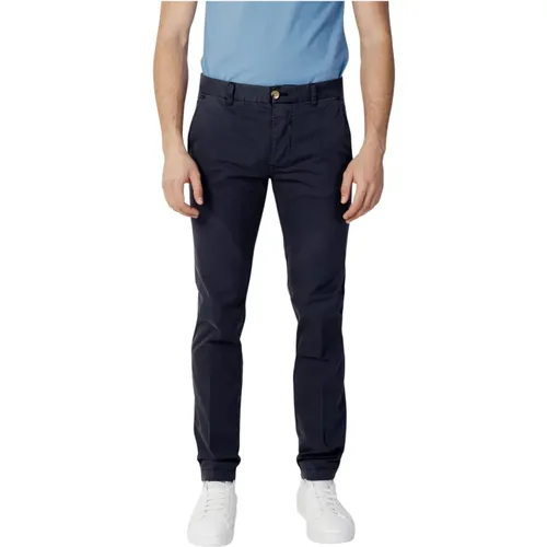 Chinos, male, , Size: W36 Plain Zip Trousers Men - Blauer - Modalova