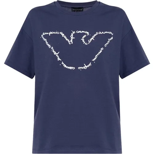 Logo-T-Shirt , Damen, Größe: XS - Emporio Armani - Modalova