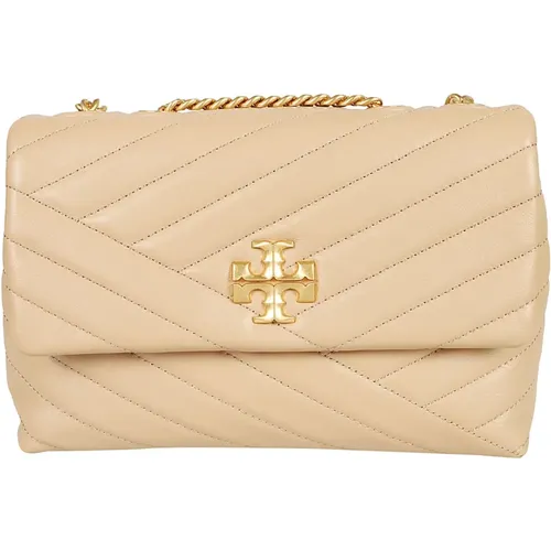 Braune Schultertasche mit Goldlogo - TORY BURCH - Modalova