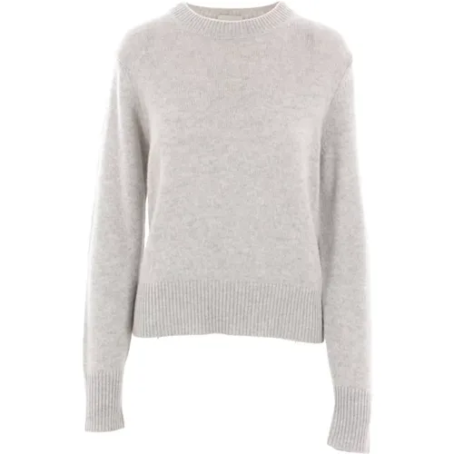 Hellgrauer Cashmere Pullover , Damen, Größe: L - allude - Modalova