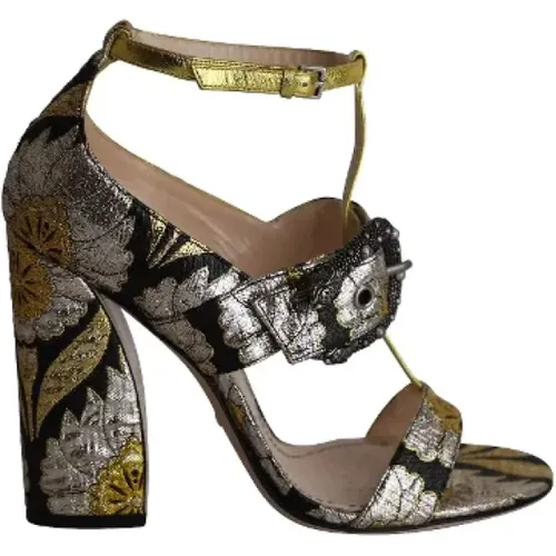 Pre-owned Silk sandals , female, Sizes: 5 1/2 UK - Gucci Vintage - Modalova