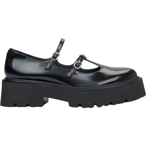 Women's Leather Mary Jane Brogues with Decorative Buckles Er00115914 , female, Sizes: 5 UK, 3 UK, 7 UK, 4 UK - Estro - Modalova