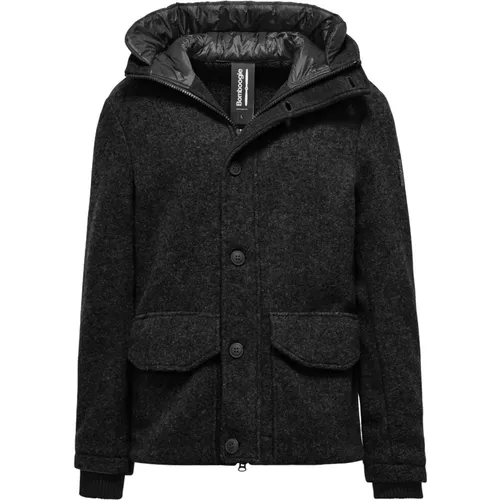 Winter Jackets, male, , Size: 2XL Wool Hooded Parka Jacket - BomBoogie - Modalova