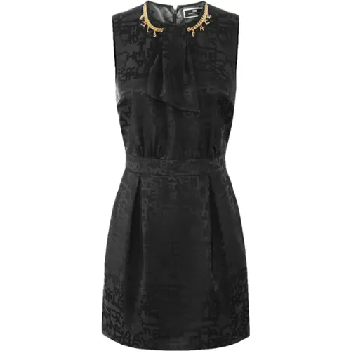 Schwarzes Jacquard Minikleid , Damen, Größe: L - Elisabetta Franchi - Modalova