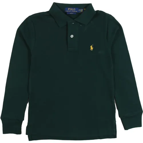 Dunkelgrünes Langarm-Polo mit Gelbem Pony - Ralph Lauren - Modalova