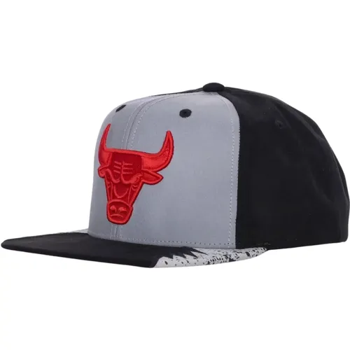 Chicago Bulls Snapback Kappe Grau/Schwarz - Mitchell & Ness - Modalova