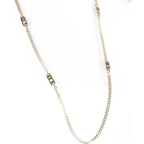 Pre-owned Jewellery, female, , Size: ONE SIZE Pre-owned Dior necklace in gold metal - Dior Vintage - Modalova