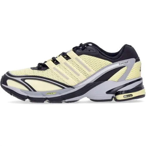 Sneakers, male, , Size: 8 1/3 US Yellow Cushion Sneaker with 3 Stripes - Adidas - Modalova