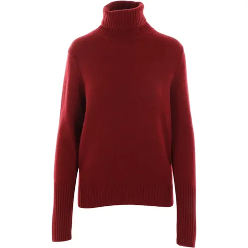 Cashmere Bordeaux Sweater , female, Sizes: S - allude - Modalova