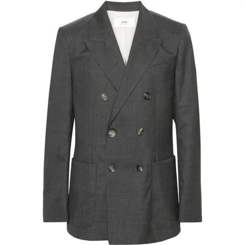 Blazers, male, , Size: L Double Breasted Blazer - Ami Paris - Modalova