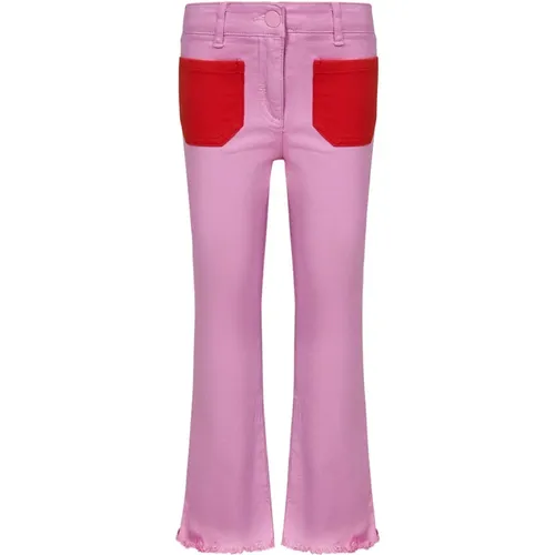 Rosa Flared Jeans mit Color-Block Design - Stella Mccartney - Modalova