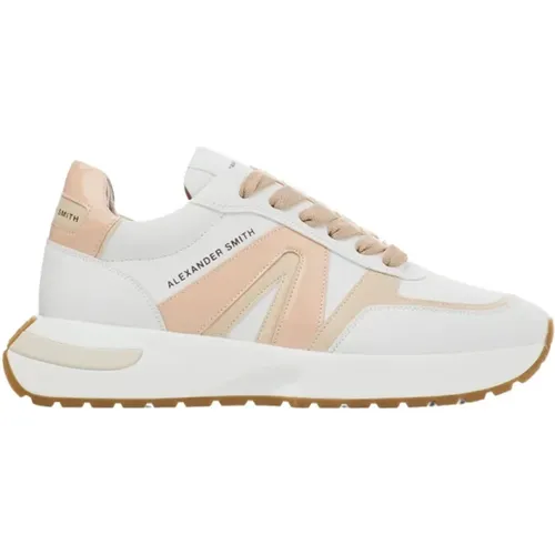 Sneakers, female, , Size: 10 US White Light Peach Runner Sneakers - Alexander Smith - Modalova