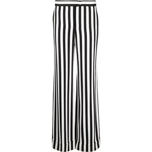 Striped Wide Leg Trousers , female, Sizes: S - Moschino - Modalova