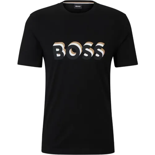 Baumwoll T-Shirt , Herren, Größe: S - Boss - Modalova
