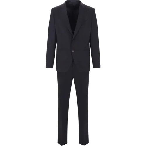 Single Breasted Suits, male, , Size: S Wool and Mohair Three-Piece Suit - Caruso - Modalova