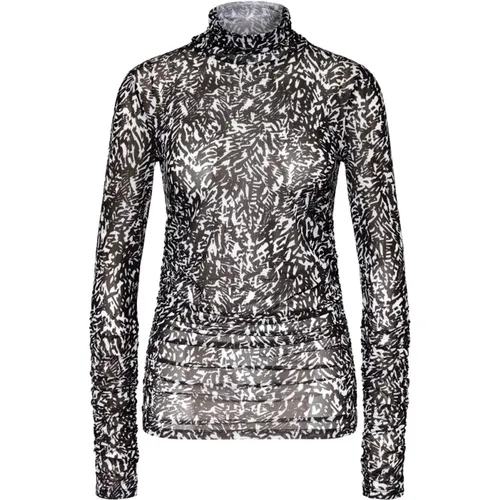 Smock-Kragen All-Over Print T-shirts , Damen, Größe: XS - PATRIZIA PEPE - Modalova