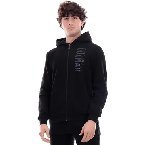 Zip-throughs, male, , Size: XL Reflective Logo Zip Hoodie - Colmar - Modalova