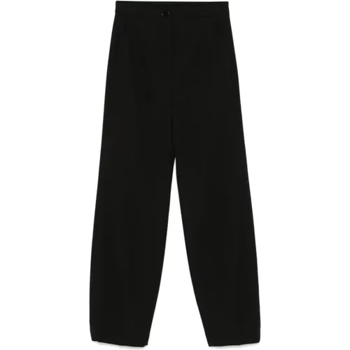 Schwarze Hose mit Dart-Details , Damen, Größe: XS - PATRIZIA PEPE - Modalova