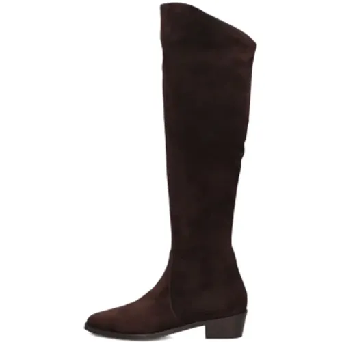 Elegante Braune Wildlederstiefel , Damen, Größe: 43 EU - Notre-v - Modalova