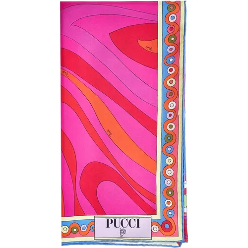 Silk foulard with unique design , female, Sizes: ONE SIZE - EMILIO PUCCI - Modalova