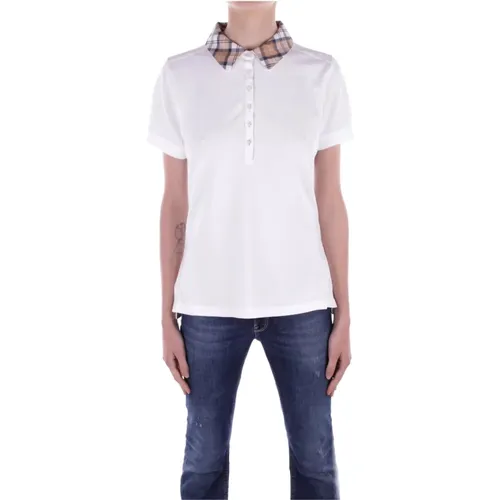 Weiße T-Shirts und Polos mit vorderer Knopfleiste , Damen, Größe: M - Barbour - Modalova