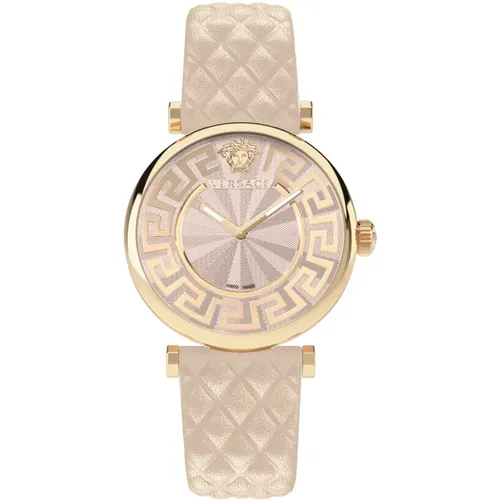 Watches, female, , Size: ONE SIZE Lady Leather Analog Watch - Versace - Modalova